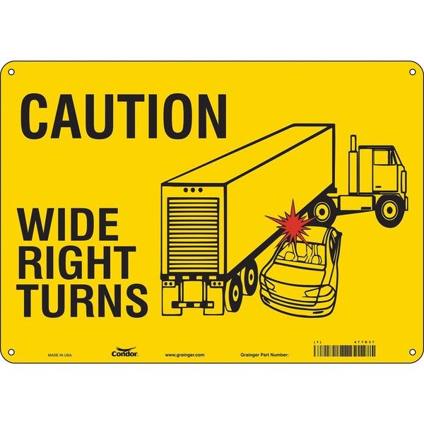 Traffic Sign, 10 in H, 14 in W, Polyethylene, Horizontal Rectangle, English, 477R37