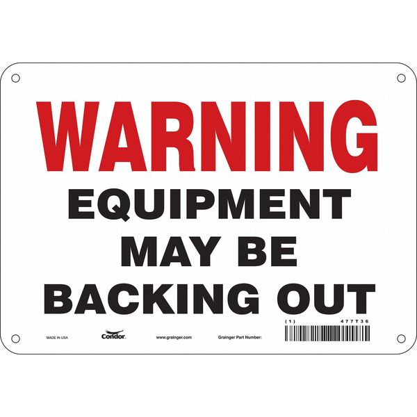 Safety Sign, 7 in Height, 10 in Width, Polyethylene, Vertical Rectangle, English, 477T36