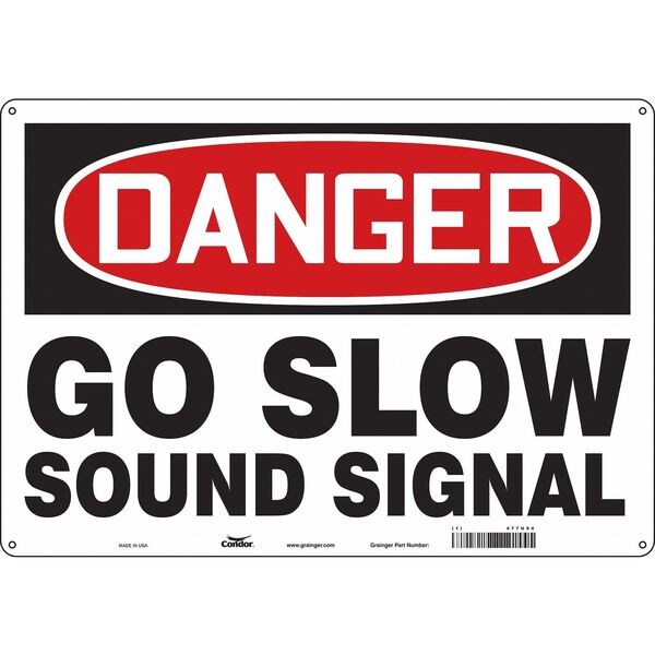 Traffic Sign, 14 in H, 20 in W, Polyethylene, Horizontal Rectangle, English, 477U94