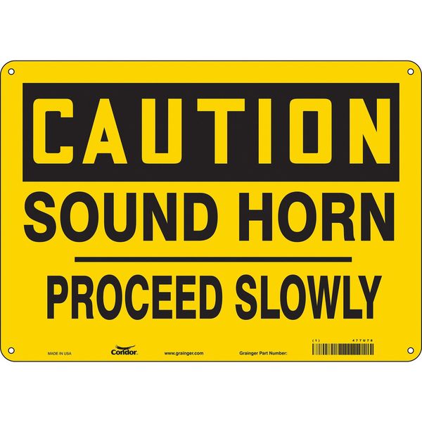 Traffic Sign, 10 in H, 14 in W, Polyethylene, Horizontal Rectangle, English, 477U78