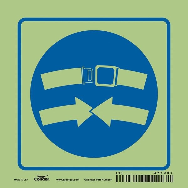 Traffic Sign, 6 in Height, 6 in Width, Glow Vinyl, Square, English