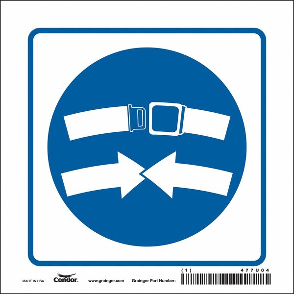 Traffic Sign, 6 in Height, 6 in Width, Vinyl, Square, English