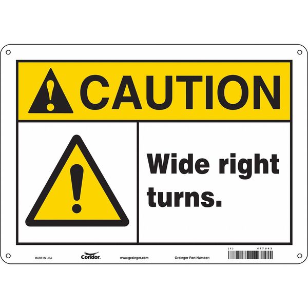 Traffic Sign, 10 in H, 14 in W, Vinyl, Horizontal Rectangle, English, 477U43