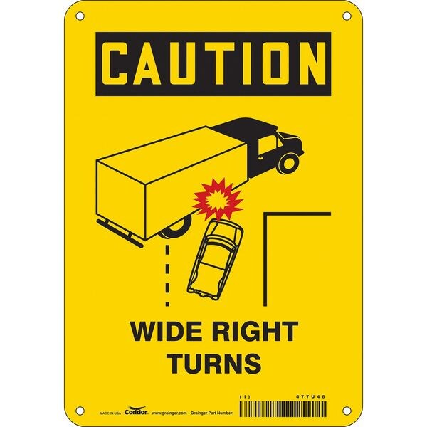 Traffic Sign, 10 in H, 7 in W, Polyethylene, Horizontal Rectangle, English, 477U46