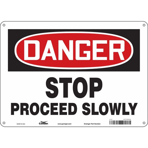 Safety Sign, 10 in Height, 14 in Width, Polyethylene, Horizontal Rectangle, English, 477V04