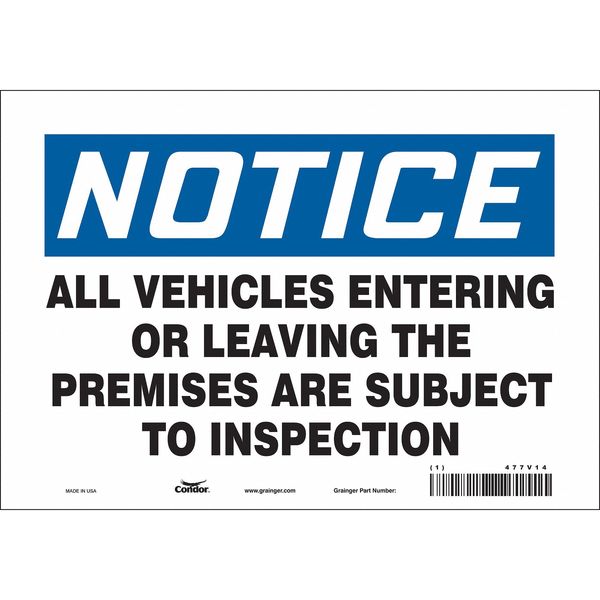Traffic Sign, 7 in Height, 10 in Width, Vinyl, Vertical Rectangle, English