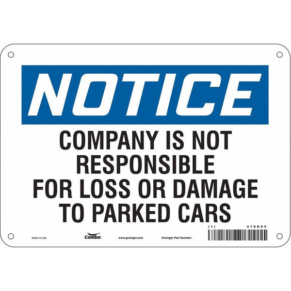 Parking Lot Damage Advisory Sign, 7