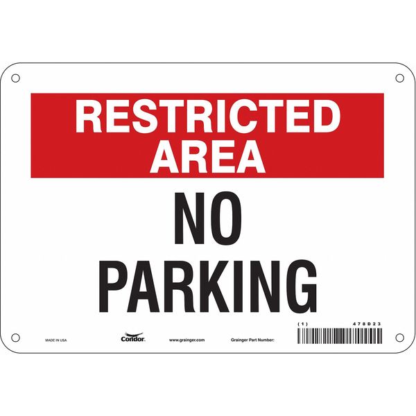 Restricted Area No Parking Sign, 7