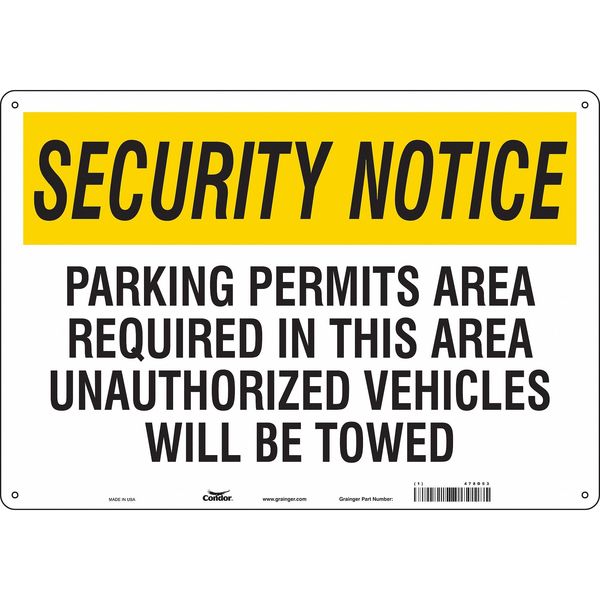 Safety Sign, 14 in H, 20 in W, Polyethylene, Horizontal Rectangle, English, 478D53
