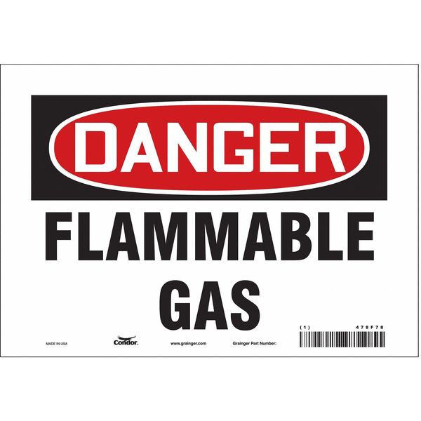 Danger Sign, 7 in H, 10 in W, Vinyl, Vertical Rectangle, English, 478F78