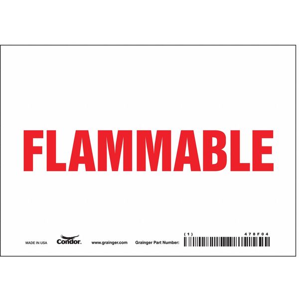 Danger Sign, 5 in H, 7 in W, Vinyl, Horizontal Rectangle, English, 478F04