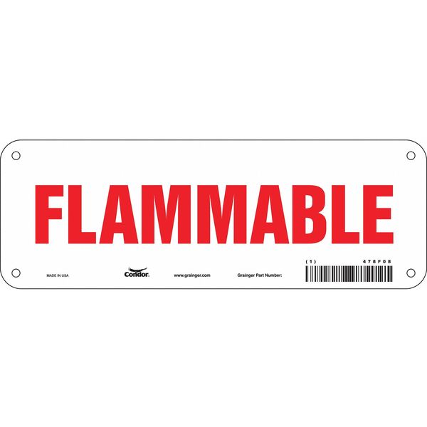 Safety Sign, 3 1/2 in H, 10 in W, Polyethylene, Vertical Rectangle, English, 478F08