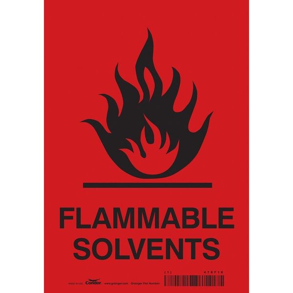 Danger Sign, 10 in H, 7 in W, Vinyl, Horizontal Rectangle, English, 478F18