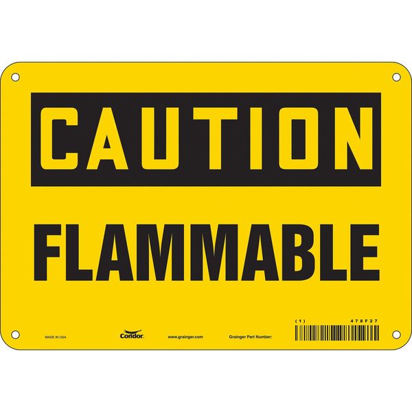 Danger Sign, 7 in H, 10 in W, Polyethylene, Vertical Rectangle, English, 478F27