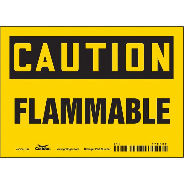 Danger Sign, 5 in H, 7 in W, Vinyl, Horizontal Rectangle, English, 478F29