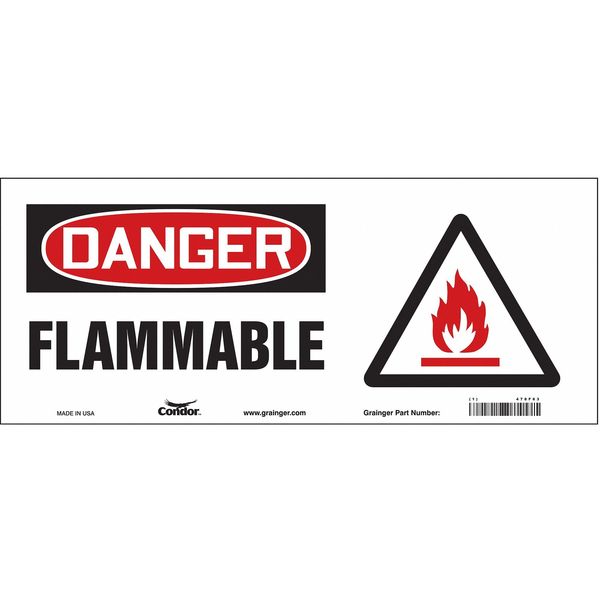 Safety Sign, 7 in H, 17 in W, Vinyl, Vertical Rectangle, English, 478F63