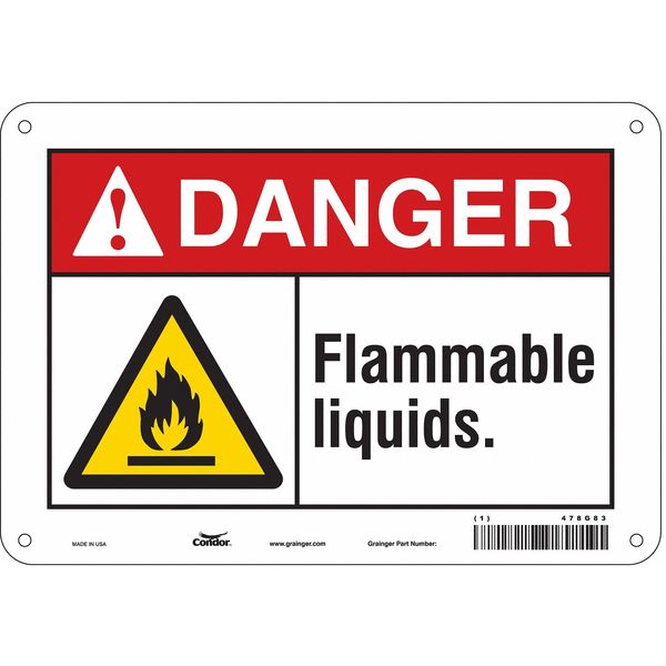 Safety Sign, 7 in Height, 10 in Width, Polyethylene, Vertical Rectangle, English, 478G83