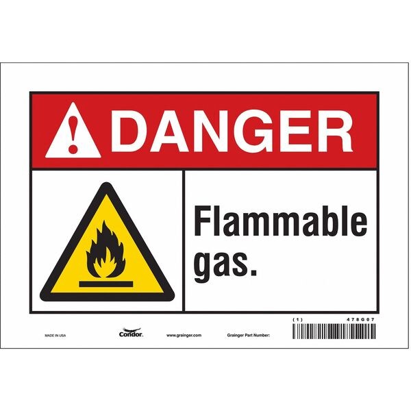 Safety Sign, 7 in Height, 10 in Width, Vinyl, Vertical Rectangle, English, 478G07