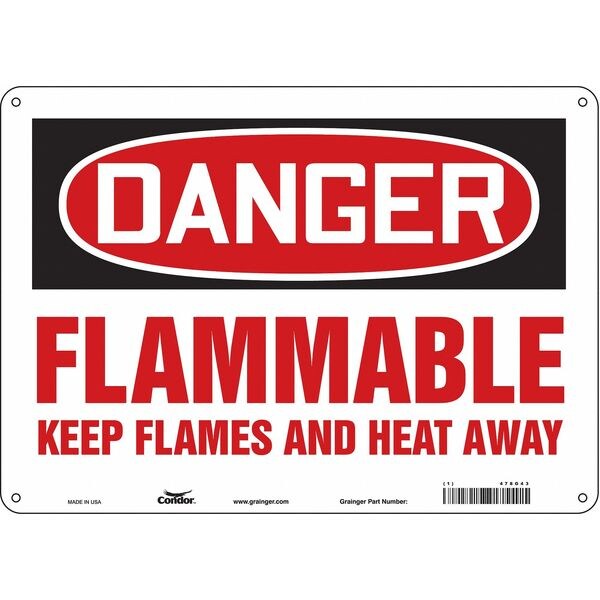 Safety Sign, 10 in Height, 14 in Width, Polyethylene, Horizontal Rectangle, English, 478G43