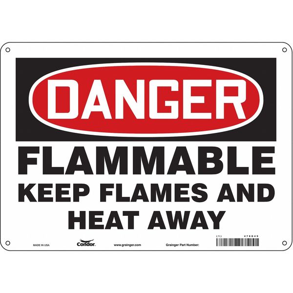 Safety Sign, 10 in Height, 14 in Width, Polyethylene, Horizontal Rectangle, English, 478G49