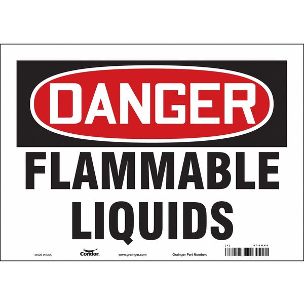 Danger Sign, 10 in H, 14 in W, Vinyl, Horizontal Rectangle, English, 478G60