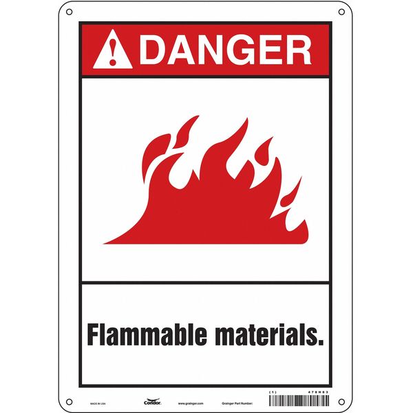 Safety Sign, 14 in Height, 10 in Width, Polyethylene, Vertical Rectangle, English, 478H83