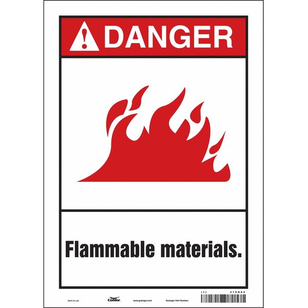 Safety Sign, 14 in Height, 10 in Width, Vinyl, Vertical Rectangle, English, 478H84