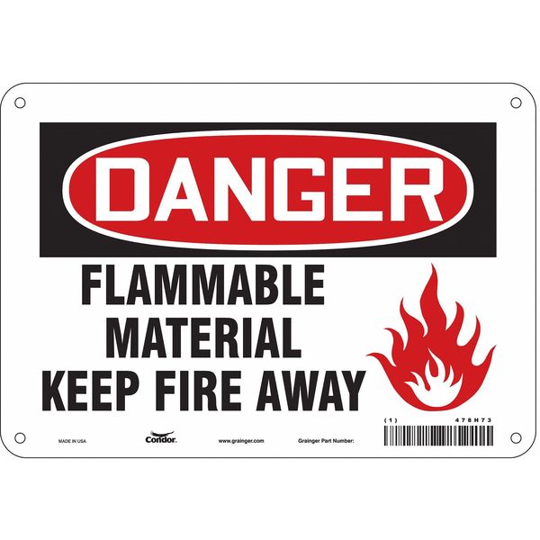 Safety Sign, 7 in Height, 10 in Width, Polyethylene, Vertical Rectangle, English, 478H73