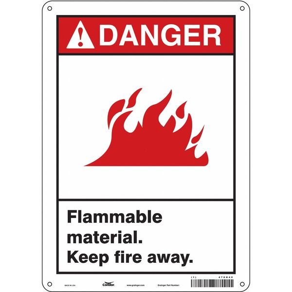 Safety Sign, 14 in Height, 10 in Width, Polyethylene, Vertical Rectangle, English, 478H40
