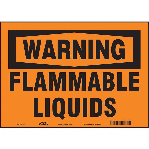 Safety Sign, 10 in Height, 14 in Width, Vinyl, Horizontal Rectangle, English, 478J80