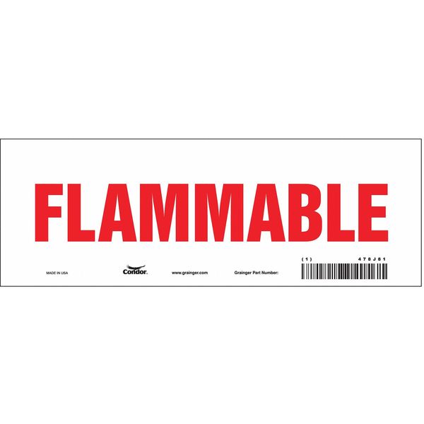 Safety Sign, 3 1/2 in H, 10 in W, Vinyl, Vertical Rectangle, English, 478J81