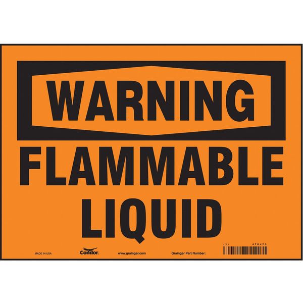 Danger Sign, 10 in H, 14 in W, Vinyl, Horizontal Rectangle, English, 478J73