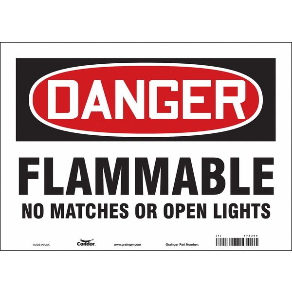 Safety Sign, 10 in Height, 14 in Width, Vinyl, Horizontal Rectangle, English, 478J09