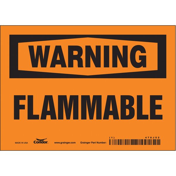 Danger Sign, 5 in H, 7 in W, Vinyl, Horizontal Rectangle, English, 478J52