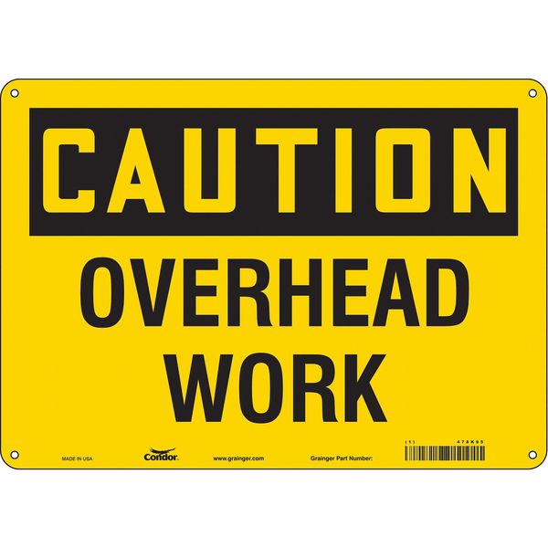 Safety Sign, 10 in Height, 14 in Width, Polyethylene, Horizontal Rectangle, English, 478K95