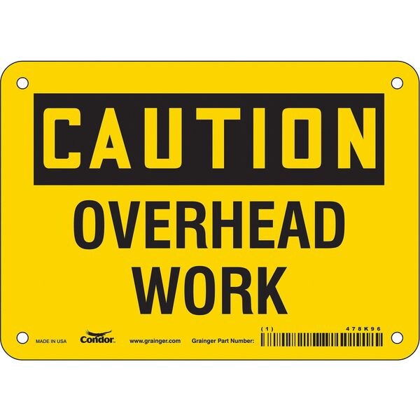 Safety Sign, 5 in Height, 7 in Width, Vinyl, Horizontal Rectangle, English, 478K96