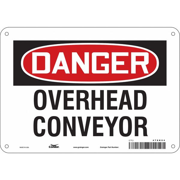 Safety Sign, 7 in Height, 10 in Width, Polyethylene, Vertical Rectangle, English, 478K04