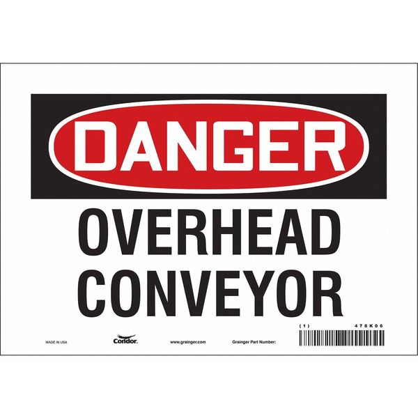 Safety Sign, 7 in Height, 10 in Width, Vinyl, Vertical Rectangle, English, 478K06