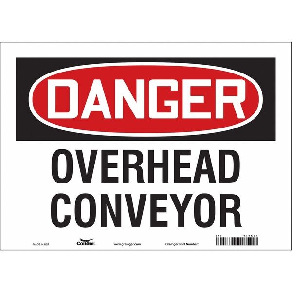Safety Sign, 10 in Height, 14 in Width, Vinyl, Horizontal Rectangle, English, 478K07