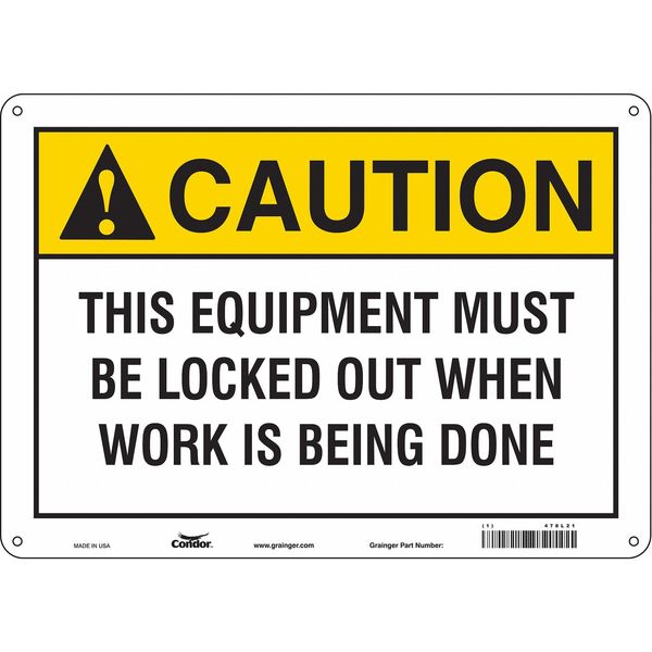 Safety Sign, 10 in Height, 14 in Width, Polyethylene, Horizontal Rectangle, English, 478L21