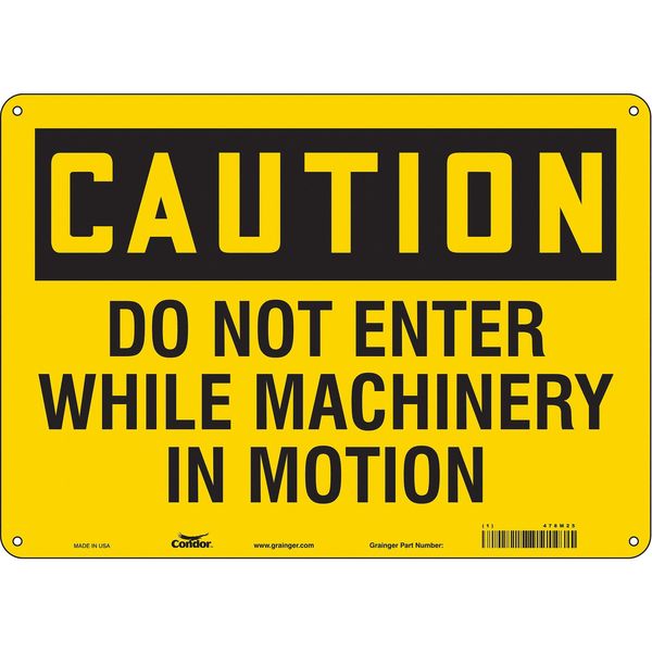 Safety Sign, 10 in Height, 14 in Width, Polyethylene, Horizontal Rectangle, English, 478M25