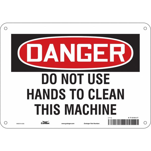 Safety Sign, 7 in Height, 10 in Width, Polyethylene, Vertical Rectangle, English, 478N87