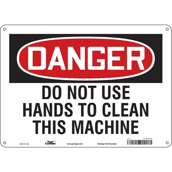 Safety Sign, 10 in Height, 14 in Width, Polyethylene, Horizontal Rectangle, English, 478N88