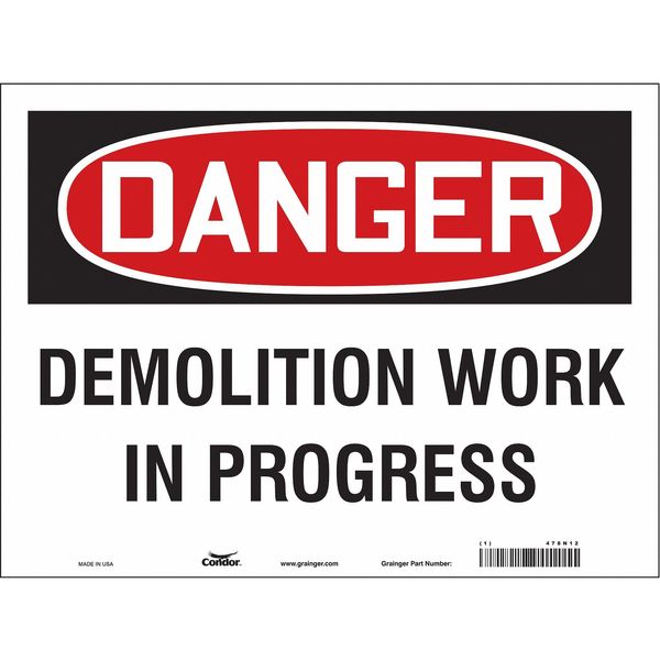Safety Sign, 18 in Height, 24 in Width, Vinyl, Horizontal Rectangle, English