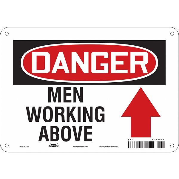 Safety Sign, 7 in Height, 10 in Width, Polyethylene, Vertical Rectangle, English, 478P84