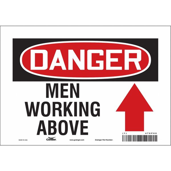 Safety Sign, 7 in Height, 10 in Width, Vinyl, Vertical Rectangle, English, 478P86