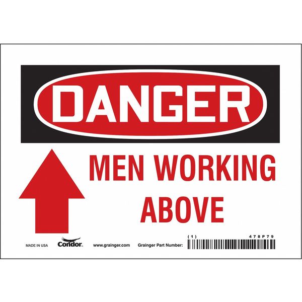 Safety Sign, 5 in Height, 7 in Width, Vinyl, Horizontal Rectangle, English, 478P79