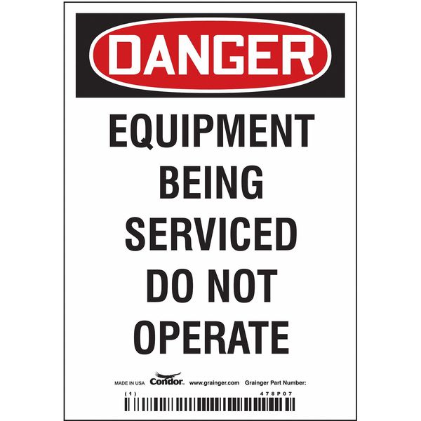 Safety Sign, 5 in Height, 3 1/2 in Width, Vinyl, Vertical Rectangle, English