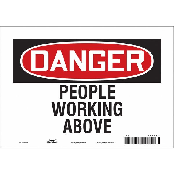 Safety Sign, 7 in Height, 10 in Width, Vinyl, Vertical Rectangle, English, 478R83