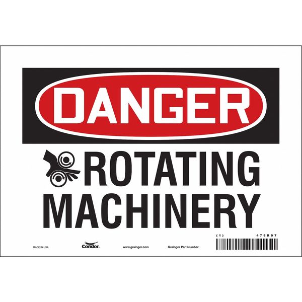 Safety Sign, 7 in Height, 10 in Width, Vinyl, Vertical Rectangle, English, 478R97